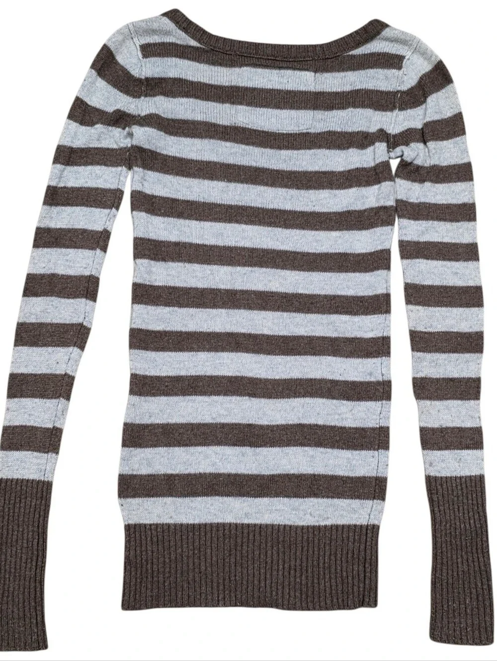 Abercrombie vintage grey and brown striped rabbit hair blend knit sweater - Picture 6 of 6